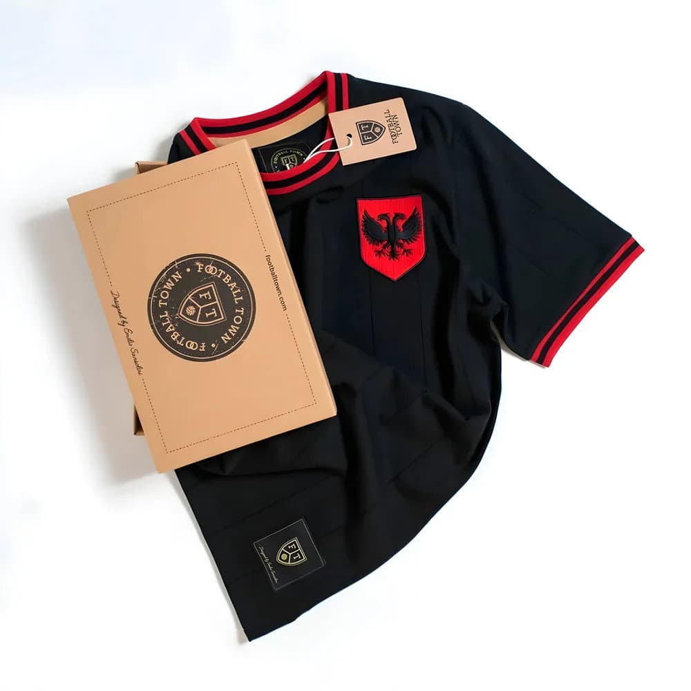 Vintage Albania Black Shqiponjë Soccer Shirt