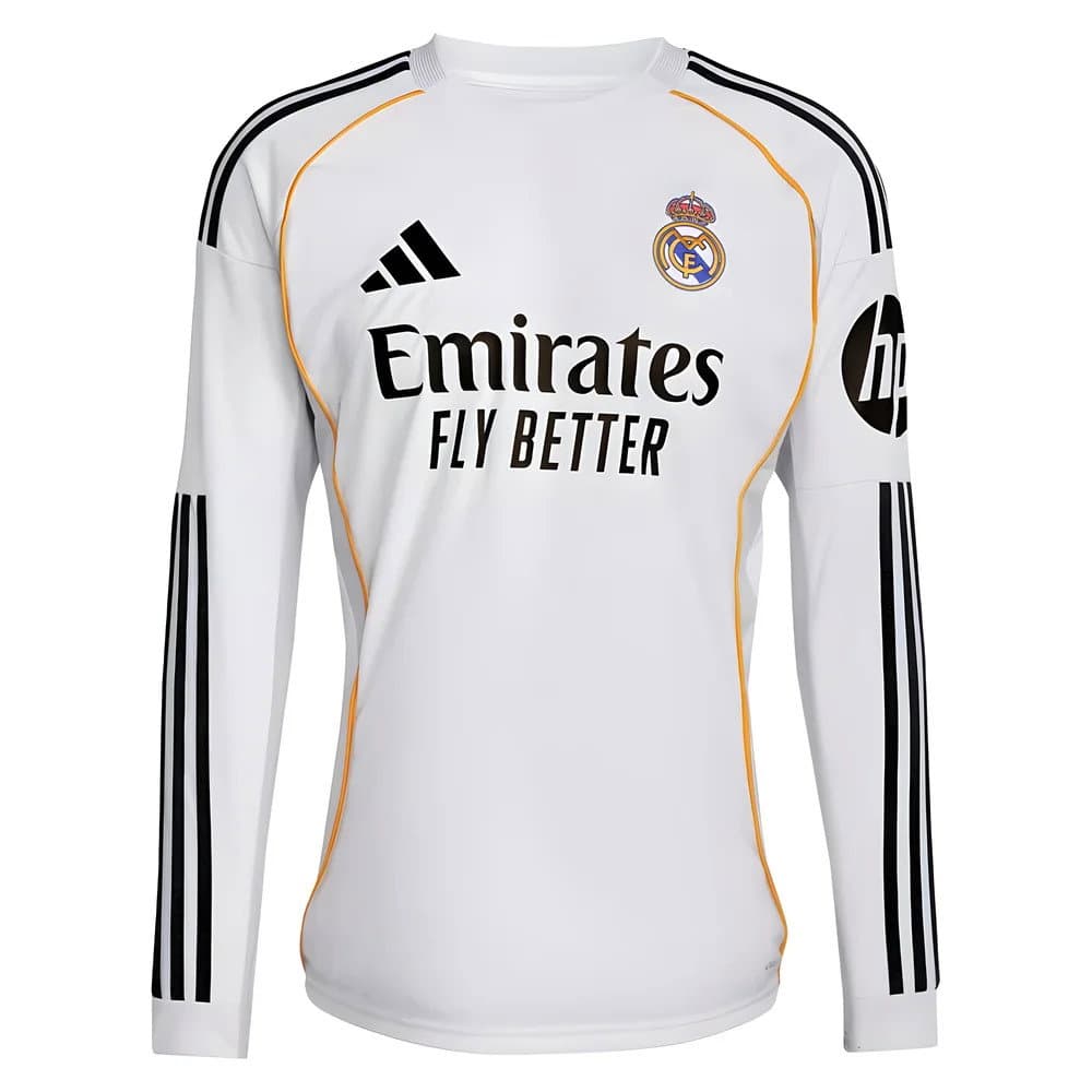 2025-2026 Real Madrid Long Sleeve Home Shirt